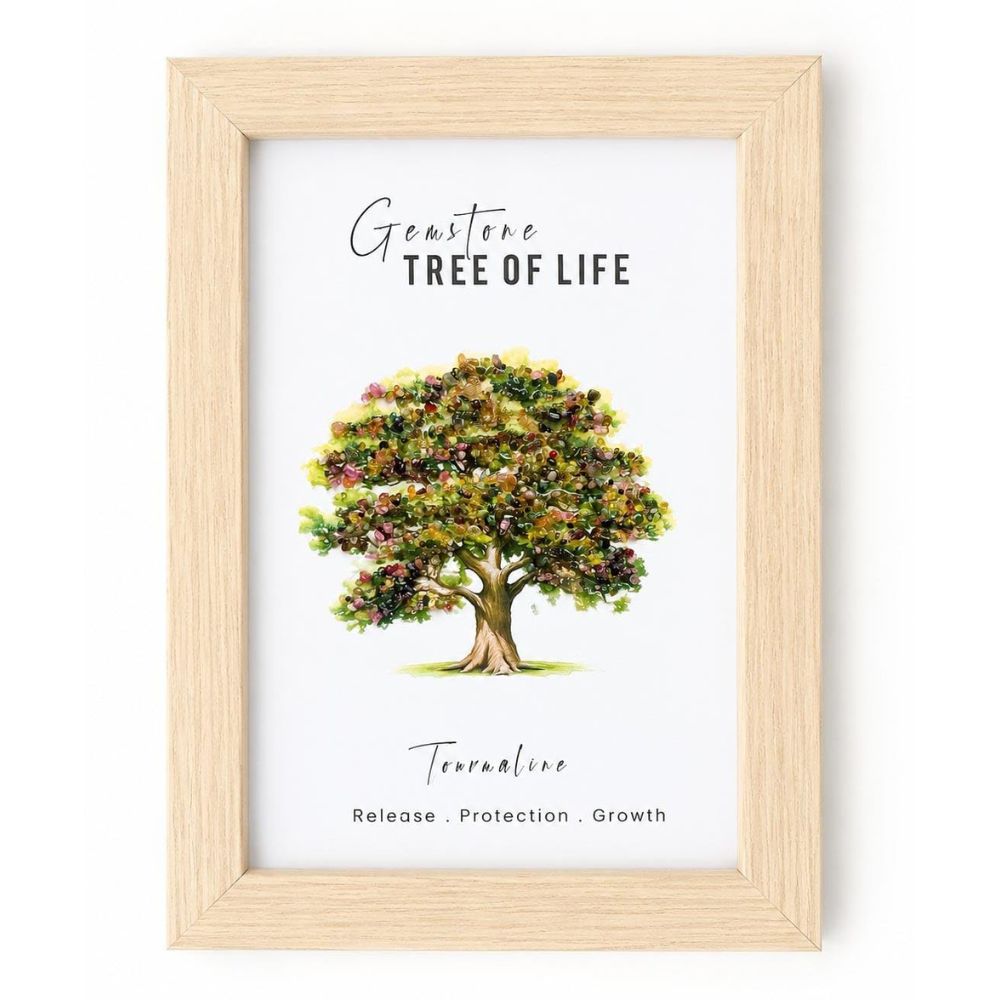 MYSTICNEST Green Tourmaline Tree of Life Frame