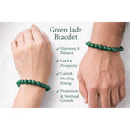 Green Jade Round Bead Bracelet for Men & Women (8mm)