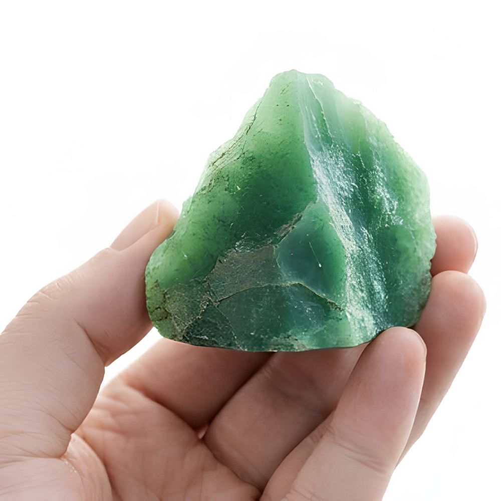 Natural Green Jade Raw Stone (100gm)