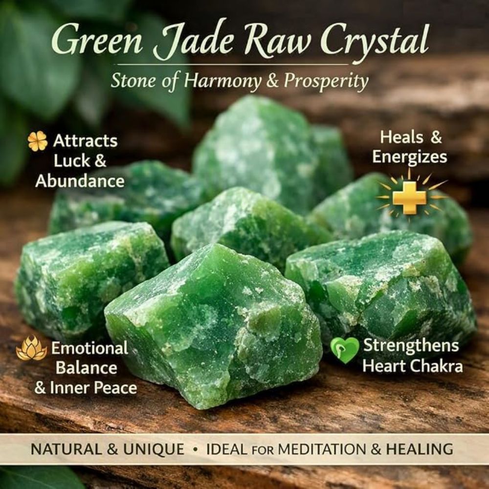 Natural Green Jade Raw Stone (100gm)