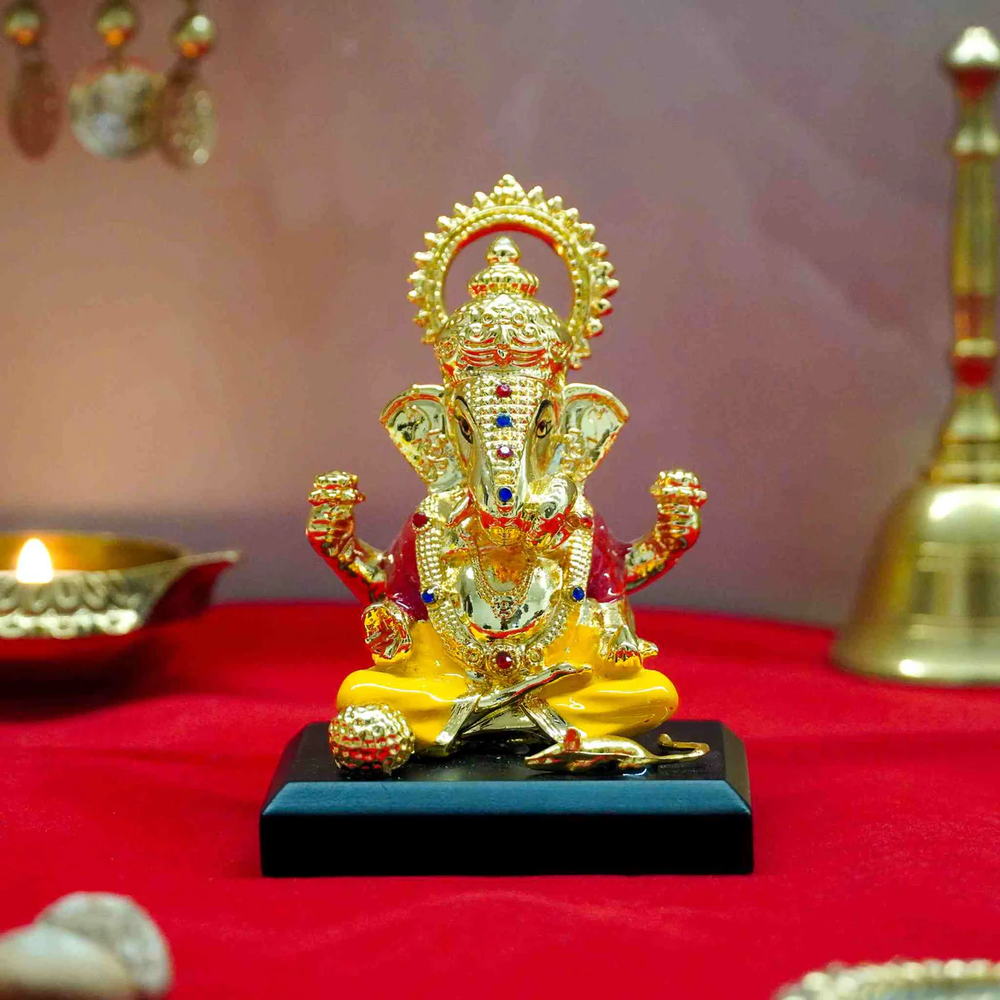24K Gold Plated Divine Ganesh Ji Idol
