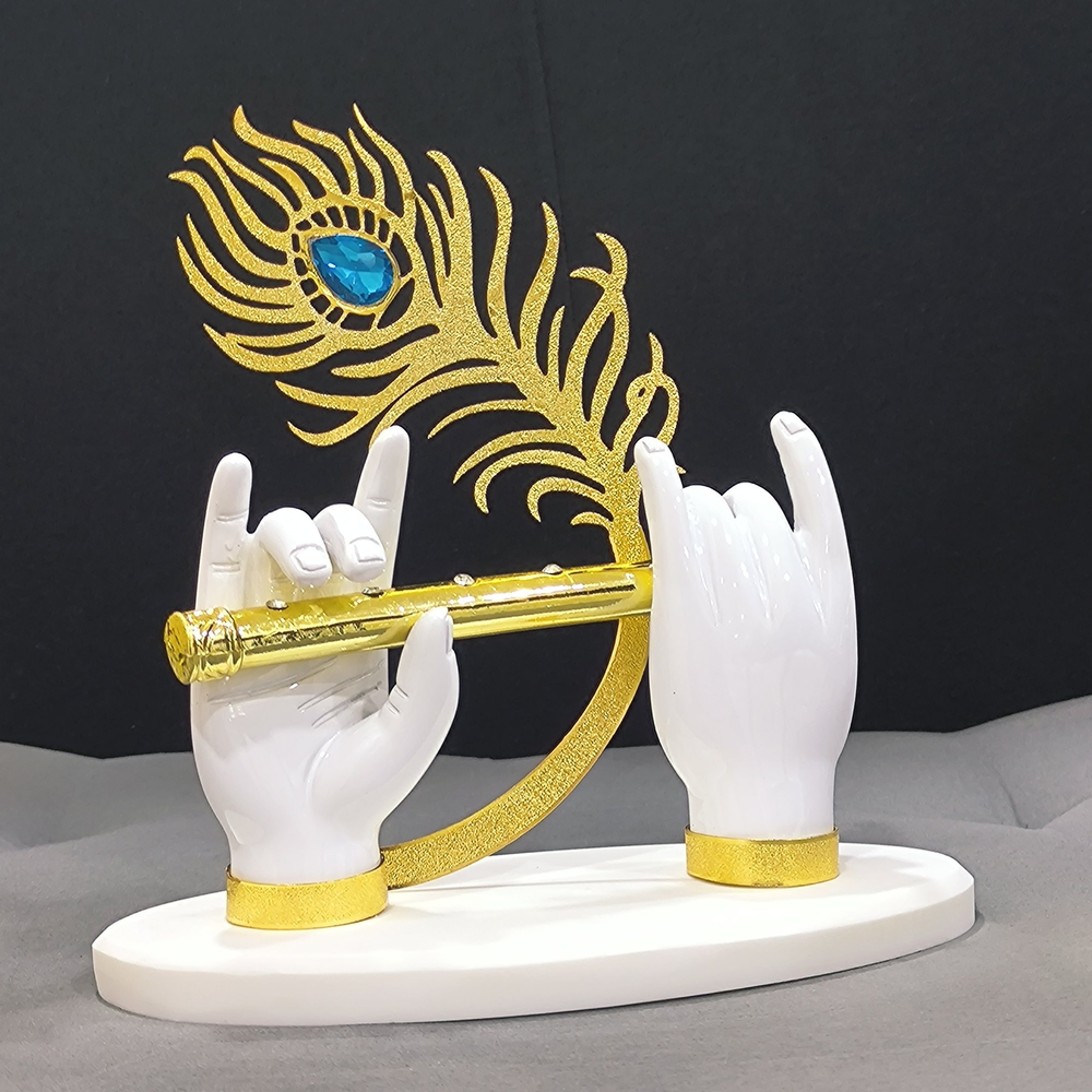 24K Gold Plated Ivory Krishna Hands
