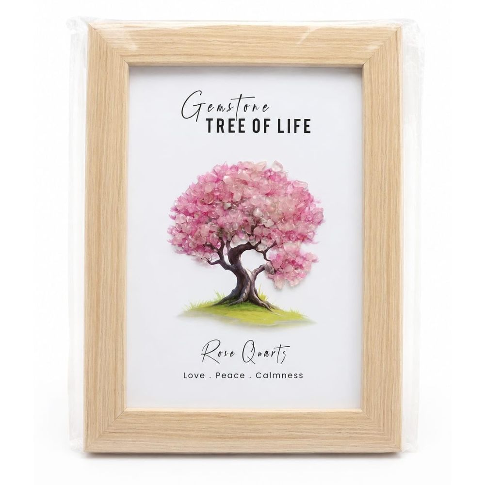 MYSTICNEST Rose Quartz Tree of Life Frame