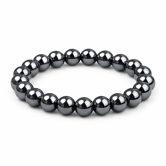 Hematite Round Bead Bracelet for Men & Women (8mm)