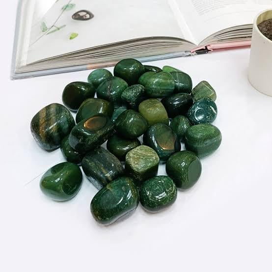 Natural Green Jade Tumble Stone (50gm)