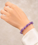 Amethyst Chip Bracelet Set of 2 – Natural Amethyst Crystal Bracelets for Men & Women, Healing Gemstone Jewelry Gift Set