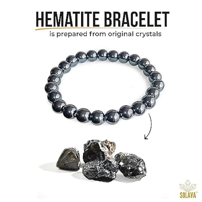 Hematite Round Bead Bracelet for Men & Women (8mm)