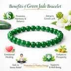 Jade Round Bead Bracelet for Men & Women (8mm)