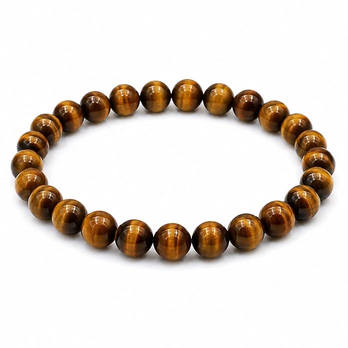 Tiger Eye Round Bead Bracelet for Men & Women (8mm)