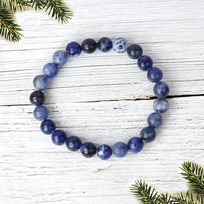 Sodalite Round Bead Bracelet for Men & Women (8mm)