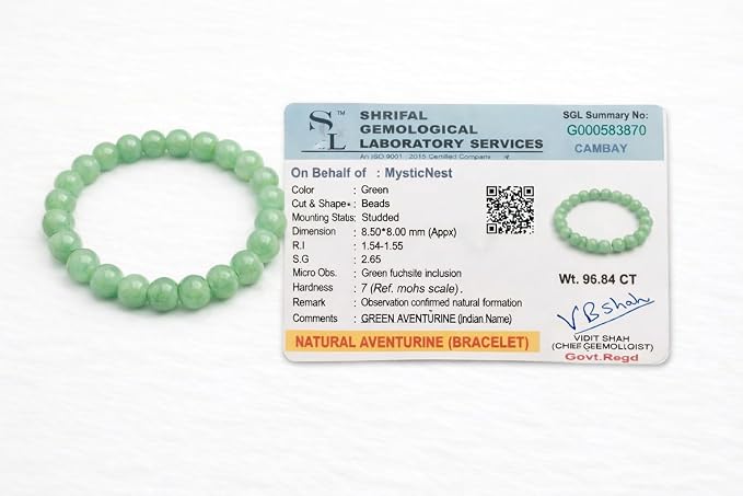 Green Aventurine Round Bead Bracelet for Men & Women (8mm)