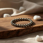 Pyrite Round Bead Bracelet for Men & Women (8mm)