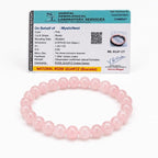 Rose Quartz Round Bead Bracelet for Men & Women (8mm)