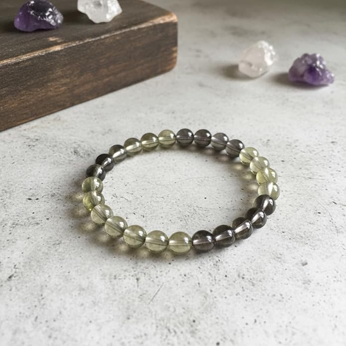 Smoky Quartz Round Bead Bracelet for Men & Women (8mm)