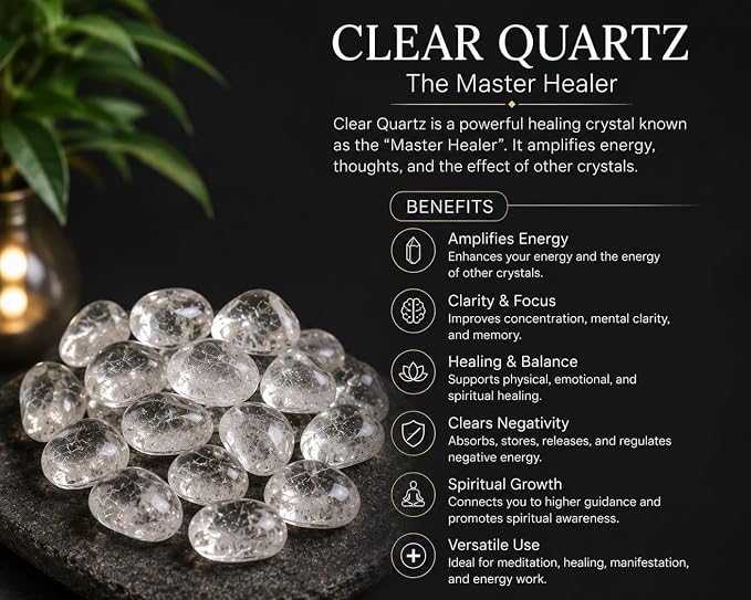 Natural Clear Quartz tumbles
