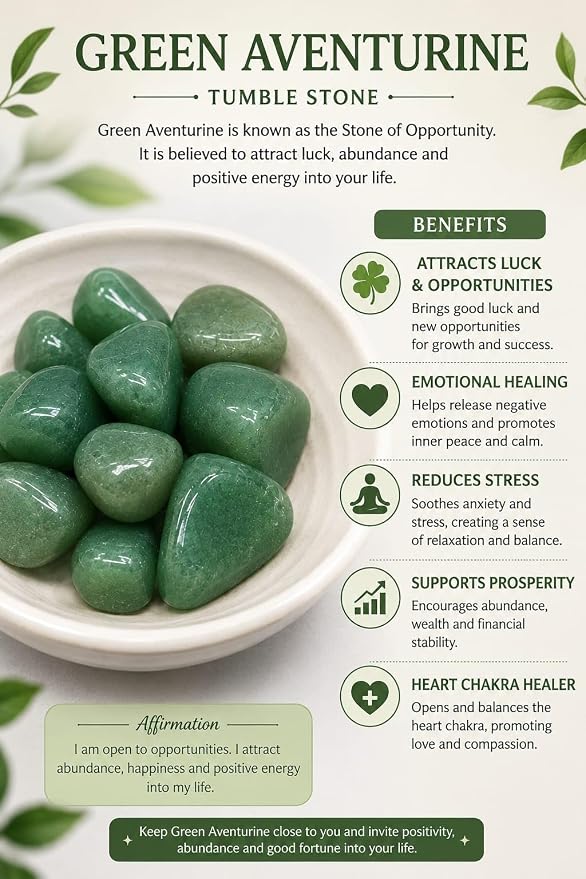 Green Aventurine tumbles (50gm) | Lucky & Gambler’s Stone |