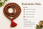 5 Mukhi Rudraksha Mala 108 Beads Japa Mala for Meditation & Yoga