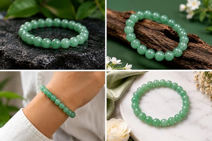 Green Aventurine Round Bead Bracelet for Men & Women (8mm)