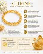 Citrine Round Bead Certified Bracelet for Men & Women (8 MM)