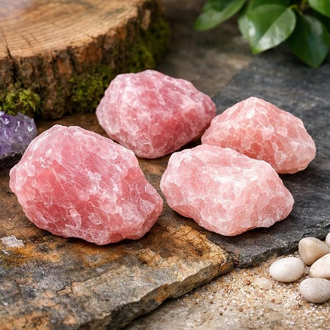 Natural Raw Rose Quartz Stone (Love Stone/Heart Crystal)