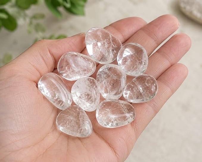 Natural Clear Quartz tumbles