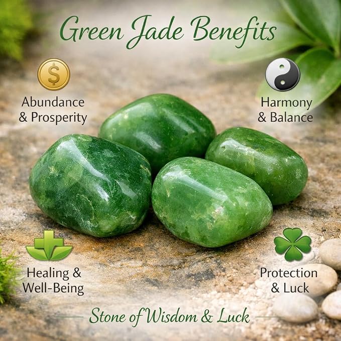 Natural Green Jade Tumble Stone (50gm)