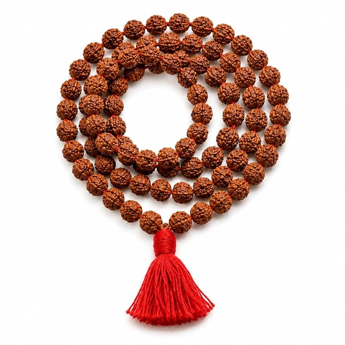5 Mukhi Rudraksha Mala 108 Beads Japa Mala for Meditation & Yoga