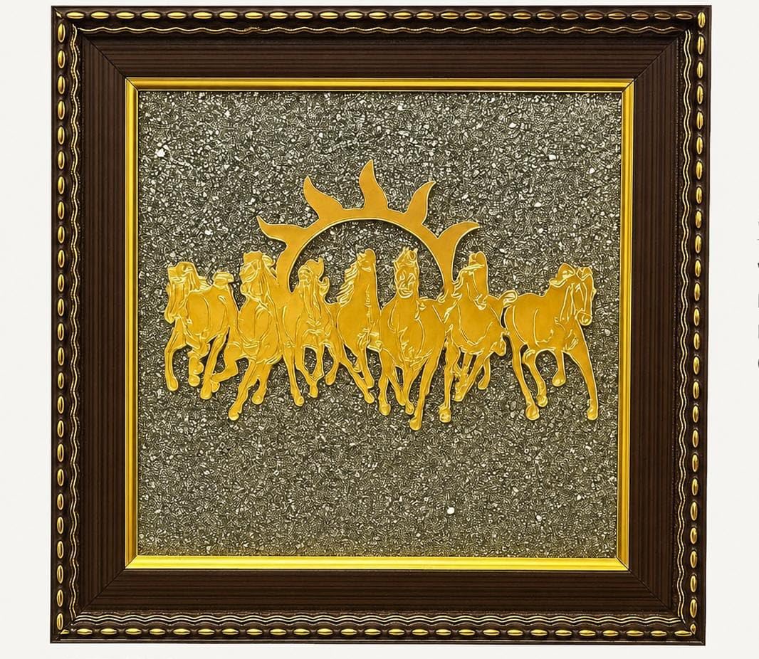 Seven Horses with Sun Pyrite Frame
