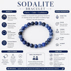 Sodalite Round Bead Bracelet for Men & Women (8mm)