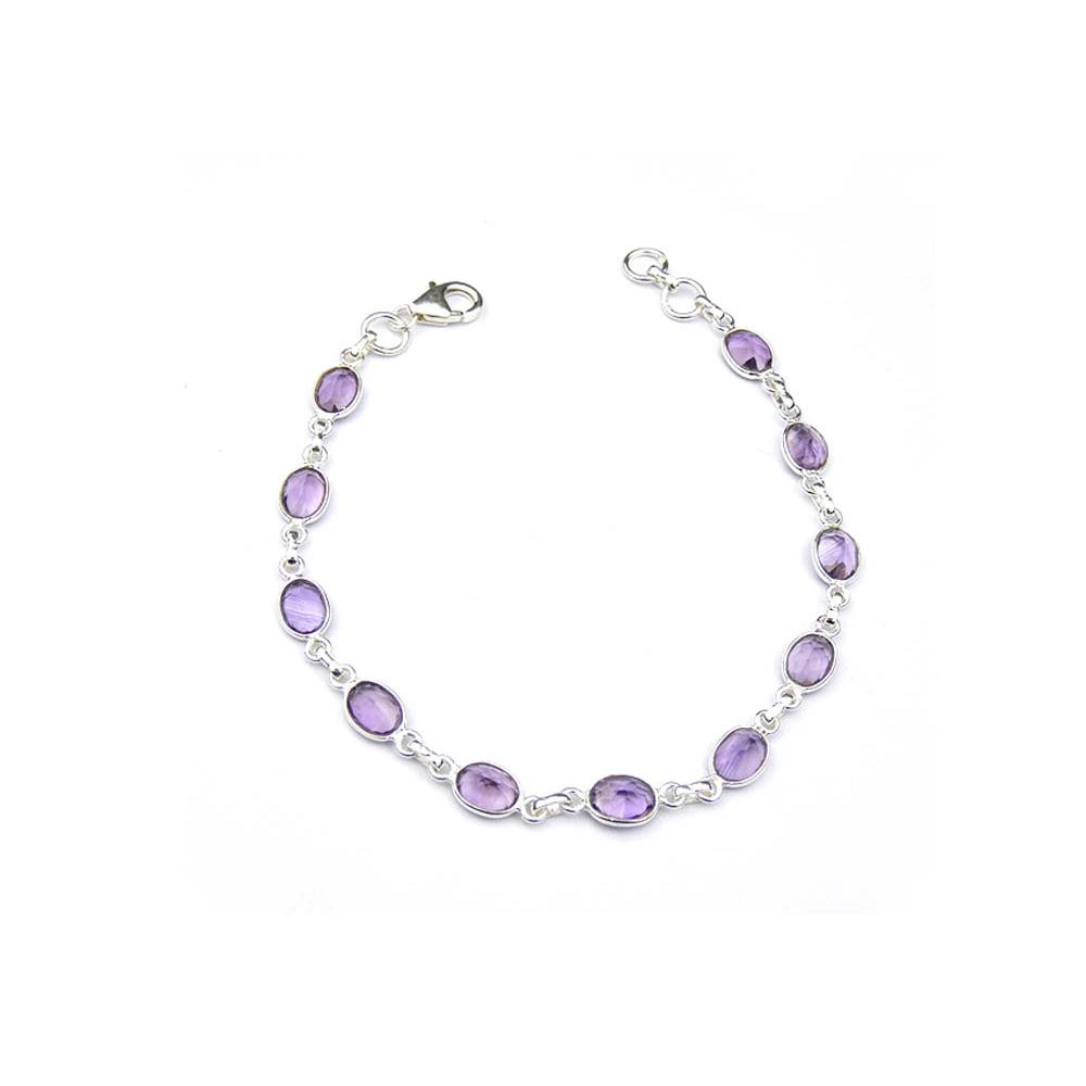 Amethyst Chain Bracelet