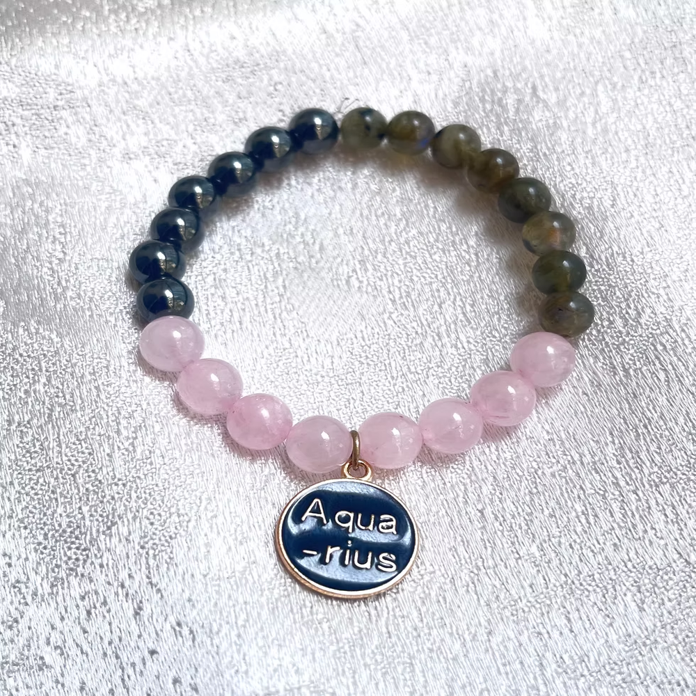 Aquarius Zodiac Sign Bracelet 8mm