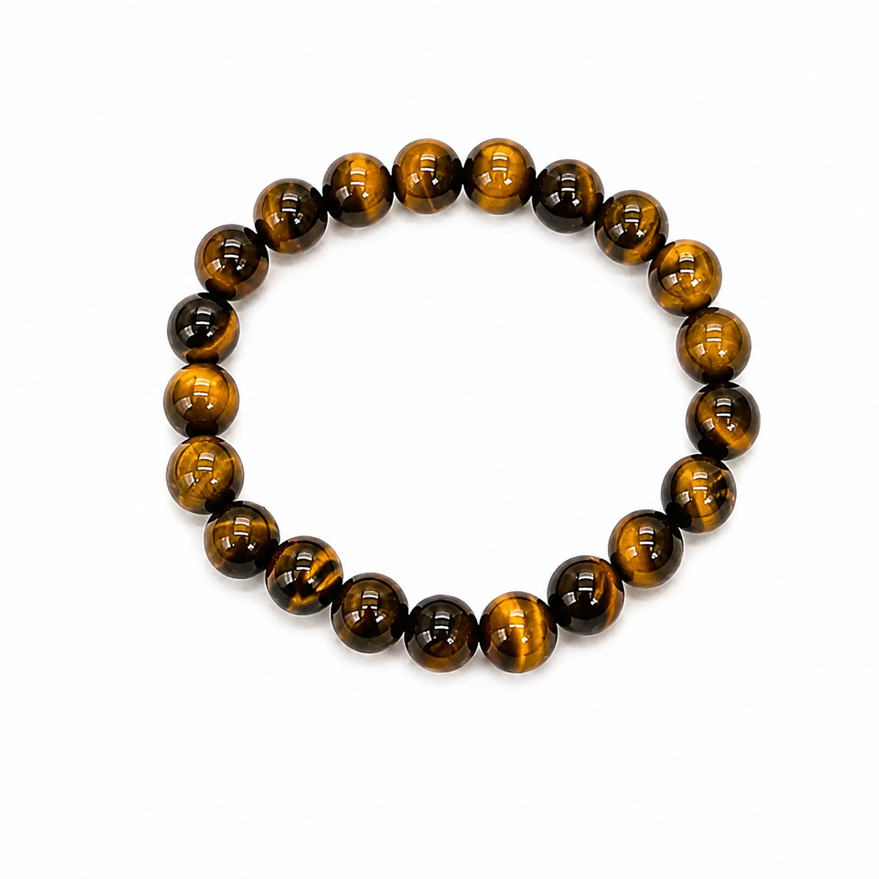 Tiger's Eye Round Bead Bracelet (8mm)