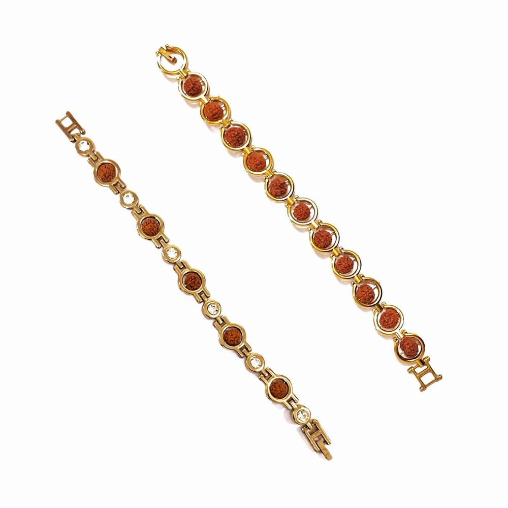 Gold Plated Modern Essential Rudraksha Bracelet Combo