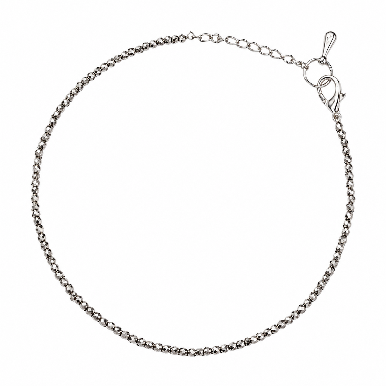 Natural Raw Pyrite Anklet for Women (2mm)