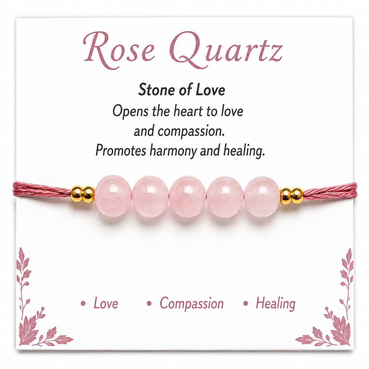 Natural Rose Quartz Rakhi for Brother