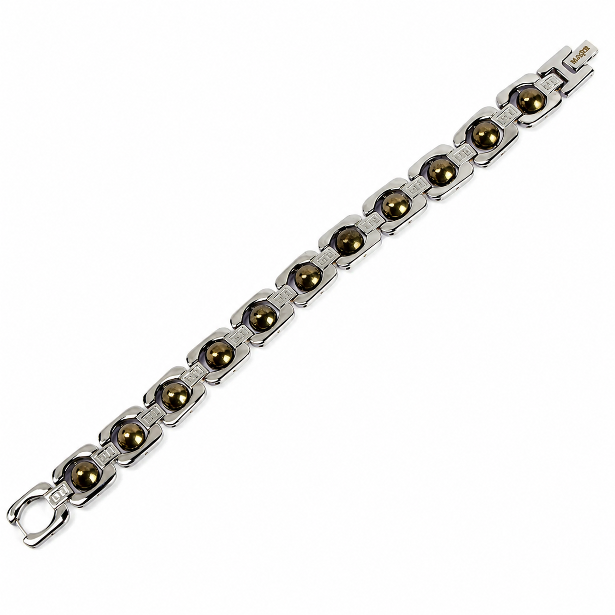 Pyrite Bracelet With Strong Silver Plated
