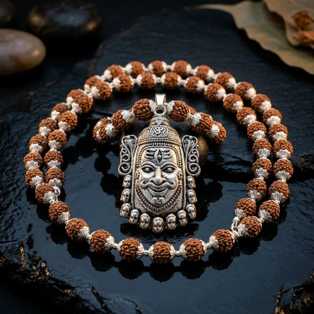 Silver Plated Mahakal Rudraksha Mala