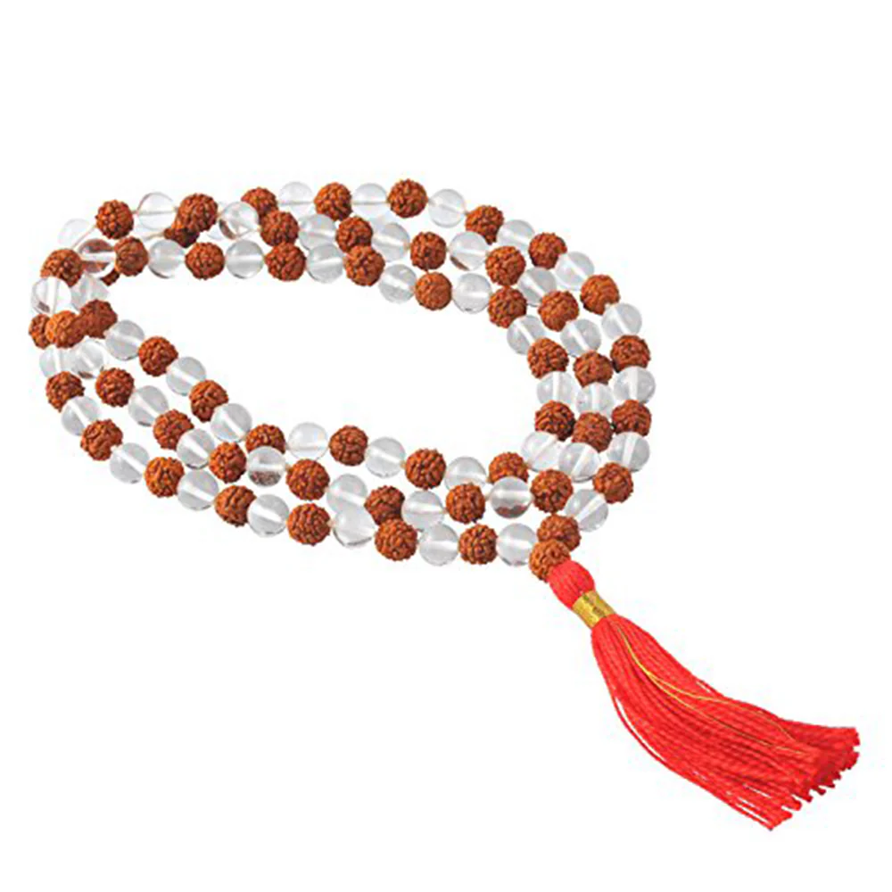 Sphatik and Rudraksha Mala 108+1 Beads