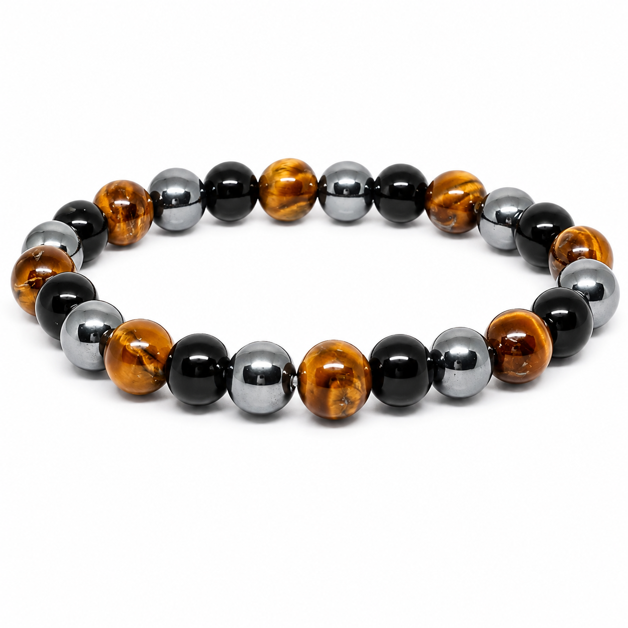 Triple Protection Round Bead Bracelet for Men & Women (8mm)